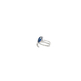 14K WHITE GOLD 1.25CT MARQUISE BLUE SAPPHIRE AA AND .25CT G VS2 DIAMOND SNAKE RING